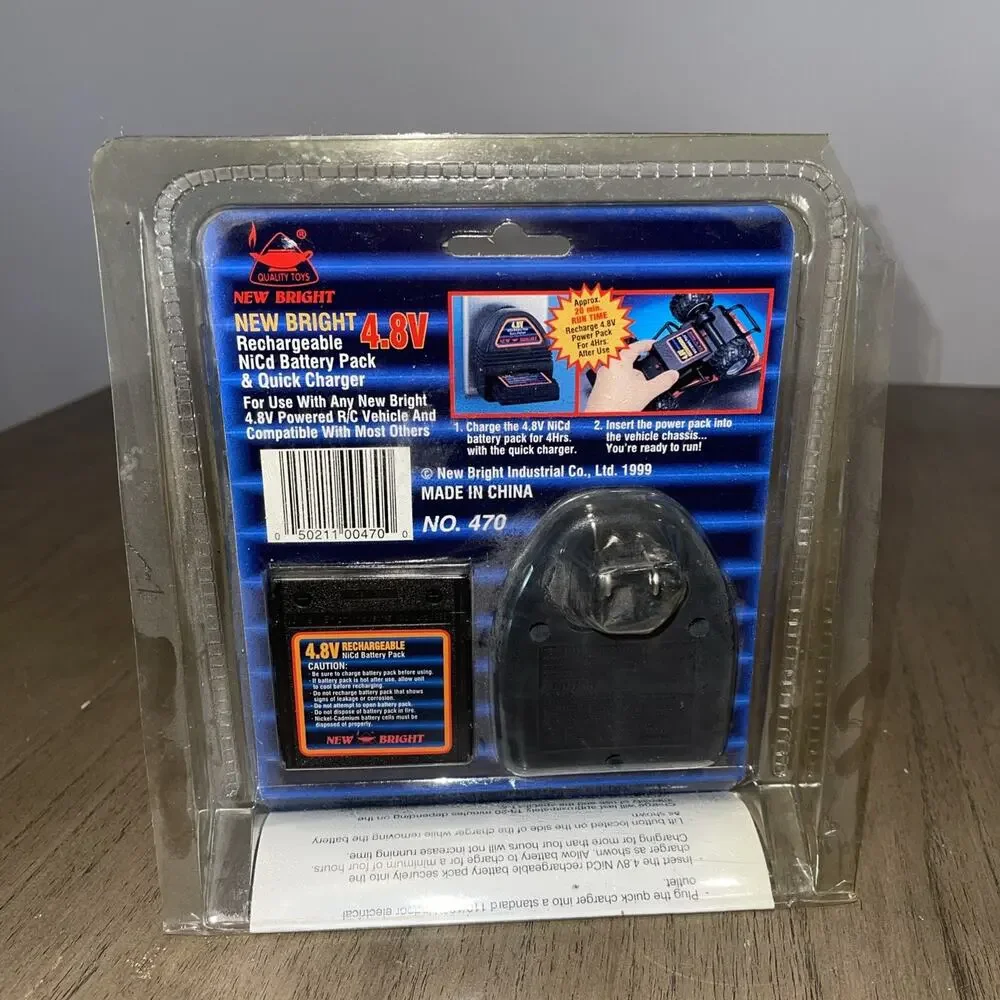 VINTAGE NEW BRIGHT 4.8v NiCd RC BATTERY & CHARGER – Works with most Tyco RCs